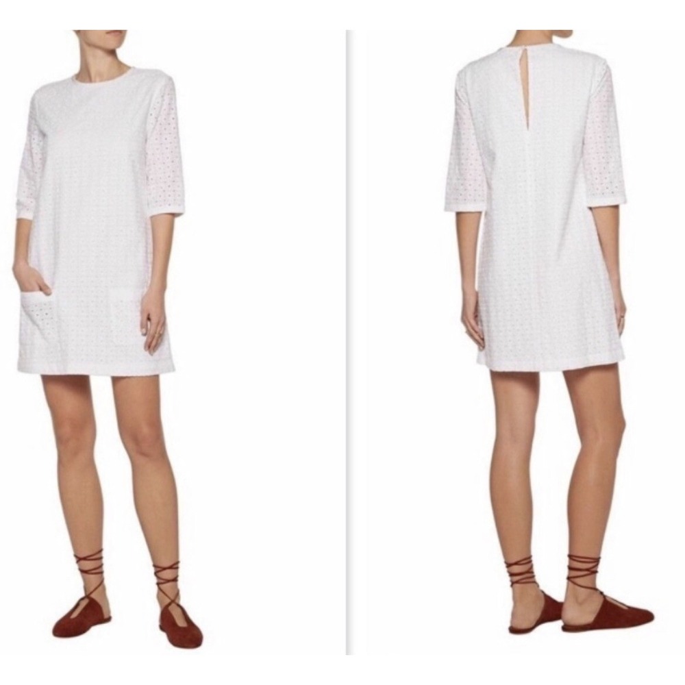 Equipment Femme the Aubrey Petite Eyelet Lace Shift Dress Cotton Size XS A005651